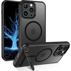 【新品】 iPhone 14 Pro Max ケース magsafe対応 耐衝撃 マグネット搭載 マット仕上げ 黄ばみ防止 指紋防止 隠しスタンド 縦横両対応 アイフォン 14 Pro Max 用ケース 米軍MIL規格 耐久性 ワイヤレス充電対応 6.7イ 0