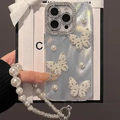 【新品】 KONARO iPhone 14 ケース 3D 蝶 ブレスレット付き 韓国 可愛い TPU シンプル ソフトケース 軽量 保護ケース 0