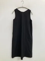 Theory セオリー ワンピース 0 ブラック ウール・ニット 無地 袖なし ひざ丈 タイト