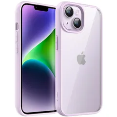 【新品】 JETech iPhone 14 6.1インチ用 ケース 耐衝撃スマホバンパーカバー ソリッドカラー マットTPUフレーム 傷つけ防止 クリアバック (パープル) 1