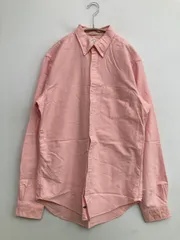 RUGBY ラグビー シャツ/ブラウス S ピンク コットン 無地 ミドル丈 長袖 ボタンダウン