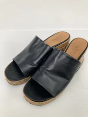 ZARA TRAFALUC ザラトラファルック サンダル 39 ブラック 無地 太ヒール ウエッジ 3.1～5cm ストラップなし ミュールサンダル