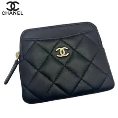 CHANEL シャネル  AP2061 タイムレスクラシック マトラッセ ラムスキン ココマーク コンパクトウォレット 小銭入れ コインケース 黒 ブラック