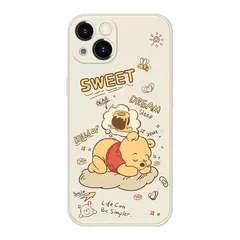 【新品】 対応 iPhone14 ケース くまのプーさん アイフォン14 用保護カバー かわいい キャラクター ディズニー スマホケース 6.1インチ ホワイト 1