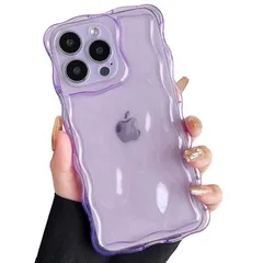 【新品】 ZTOFERA iPhone 14 Pro 用 波型ケース カーリーウェーブ シェイプ デザイン 透明 おしゃれ スマホケース ソフトTPU バンパーフォンケース 3D 隕石の泡パターン 軽量 耐衝撃 黄変防止 韓国 かわいい アイフォン14 P 0