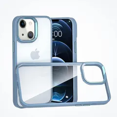 【新品】 MuZiF iPhone 14 用 ケース クリア 薄型軽量 耐衝撃構造 全面保護 黄変防止 擦り傷防止 透明 PC 背面クリア アイフォン14 用 カバー クリアケース（iPhone 14,ブルー）