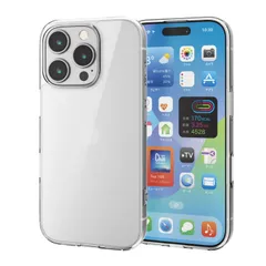 エレコム iPhone 16 Pro ケース クリア 背面硬度5H ハイブリッド ポリカーボネート ストラップホール付き 4つ角エアークッション ワイヤレス充電対応 クリア PM-A24CHVCKCR [クリア] [1)ケース単体] [背面硬度5H]