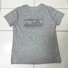 Patagonia パタゴニア Tシャツ M グレー ロゴ バックプリント キャプリーンクール 半袖 速乾 アウトドア メンズ レディース