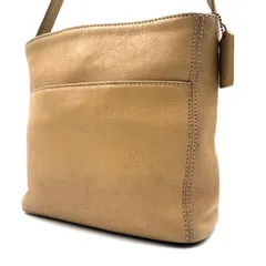 COACH y2k leather shoulderbag コーチ レザー製 ショルダーバッグ 斜め掛け クロスボディ ストラップ付き オープンポケット キャメル