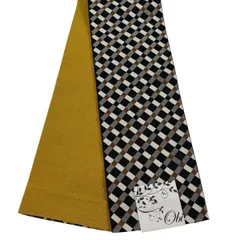 【美品】半幅帯 優品 斜め格子 黒灰 化繊 【中古】