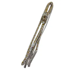【美品】 帯締め 優品 振袖用 フォーマル 幾何学模様 金糸 ビーズ 白 正絹 和装小物  【中古】