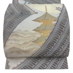 新品 西陣織六通柄袋帯 吉祥文様 宝尽くし文様 おめでたい席に 綿芯御