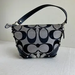 Coach Vintage Mini Carly Hobo Signature Black Canvas Leather Bag Rare Y2K