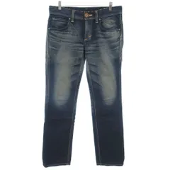 エドウィン EDWIN デニムパンツ M 青 ブルー ウォッシュ加工 ダメージ加工 ストレートシルエット /ML ■GY12