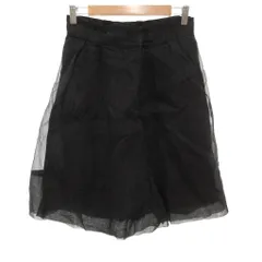 ユキトリイ YUKI TORII スカート 38 黒 ブラック 無地 透け感 膝丈 /ML ■GY06