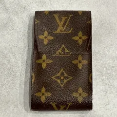 LOUIS VUITTON ルイヴィトン モノグラム タバコケース シガレットケース ブラウン PVC レザー メンズ レディース ユニセックス LV ロゴ 小物入れ ポーチ 人気 定番 廃番 ヴィンテージ フランス製 コンパクト スリム マルチケース