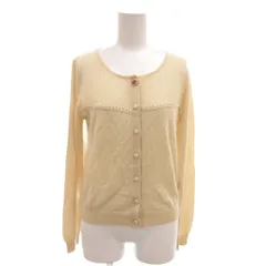 ホコモモラ JOCOMOMOLA カーディガン ニット 40 ベージュ 長袖 ラウンドネック 模様編み /KR ■GY06