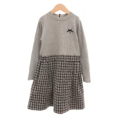 ベベ bebe ワンピース 130 長袖 ロング丈 切替 グレー /AE ■GY06