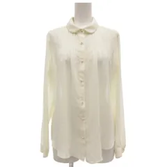 クミキョク 組曲 KUMIKYOKU シャツ 3 白 ホワイト ラウンドカラー プリーツ 長袖 /SC ■GY06