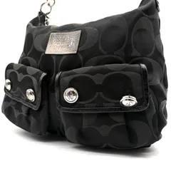 COACH y2k poppy signature Wpocket shoulderbag コーチ ポピー  シグネチャー柄 ダブルポケット ショルダーバッグ ブラック