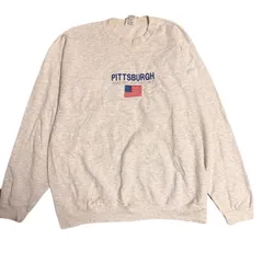 90s COTTON DELUXE FLEECE　トレーナー　PITTSBURGH　XLサイズ　USA 星条旗　アメリカ国旗 ヴィンテージ