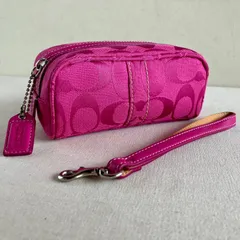 Coach Vintage Soho Pink Signature Cosmetic Mini Pouch Purse Bag Y2K