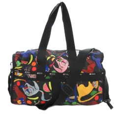 レスポートサック LesportSAC ボストンバッグ 黒 ブラック イラスト 総柄 /NL ■GY06