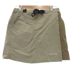 モンベル Montbell スカート M 茶 ブラウン カーキ色 ミニ丈 無地 ラップデザイン /SC ■GY06