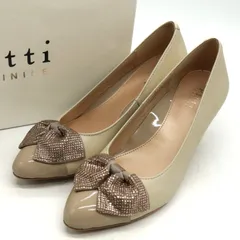 ピッティ パンプス リボン シューズ ブランド 靴 レディース 23サイズ アイボリー×ベージュ pitti 【中古】
