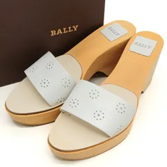 バリー ミュール サンダル 厚底 ブランド 靴 レディース 37サイズ ホワイト×ウッドベージュ BALLY 【中古】のサムネイル