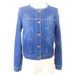 アー・ヴェ･ヴェ ミッシェルクラン a.v.v デニム ジャケット ノーカラー M インディゴ A1219