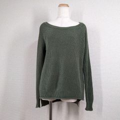 プラステ PLST ボートネック ニット 2 M カーキ 綿 ウール ストレッチ カットソー セーター オフィス きれいめ 上品 快適 春服