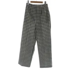 センスオブプレイス バイ アーバンリサーチ Sense of Place by Urban Research ギンガムチェックハイウエストワイドパンツ S 黒 ブラック 白 ホワイト AA25-24B109 /KW ■GY58
