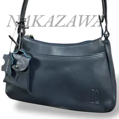 【MY0430】Nakazawa ナカザワ 中澤鞄 ショルダーバッグ ワンショルダー 肩掛け レザー ネイビー 紺 コインケース付 レディース