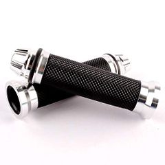 新品 Karun バイク クリップ 汎用 オートバイ クリップ アルミ バーエンド 22.2ミリメートル CNC ハンドグリップ 左右セット（シルバー）