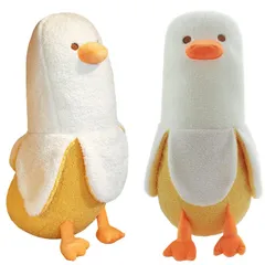 Homehalo ぬいぐるみ バナナ 抱き枕 ぬいぐるみ 可愛い 抱き枕 動物 バナナダックBanana Duck アヒル もこもこ 添い寝枕 面白い ロング 抱きまくら 気持ちいい 面白いプレゼント 母の日のプレゼント お祝い クリスマスプレゼント(50CMのサムネイル