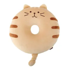 円座クッション ドーナツ型 座布団 腰当 猫 ねこちゃん 癒し系のクッション ミミとしっぽが可愛い顔型 シートクッション チェアパッド 椅子用 丸型 座布団 丸椅子 かわいい 可愛い ッション 柔らか モチフワ 腰痛対策 痔にも ドーナツ枕 ぬいぐるみ 抱き枕のサムネイル