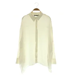 ザラ ZARA サテンシャツ ブラウス 長袖 オーバーサイズ USA M ホワイト /MY ■OS ■ECC001