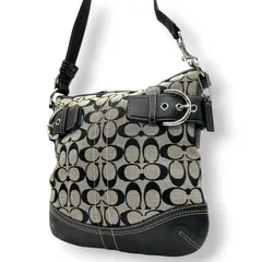 コーチ COACH シグネチャー ショルダーバッグ ワンショルダーバッグ 斜め掛け可 2WAY キャンバス レザー ブラック グレー シルバー金具 レディース エレガント クラシックデザイン F03574 s80