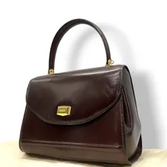 【良品】バリー BALLY ハンドバッグ トップハンドル ターンロック レザー 本革 ダークブラウン こげ茶 ゴールド金具 ロゴ スクエア ヴィンテージ ビンテージ クラシック レトロ フォーマル 冠婚葬祭 パーティー レディース 鞄 カバン ショルダー s3