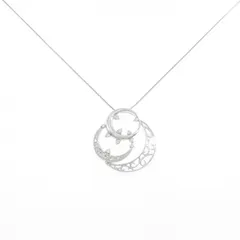 K18WG ムーン ダイヤモンド ネックレス 0.20CT
