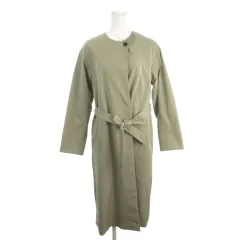 ユナイテッドアローズ A DAY IN THE LIFE UNITED ARROWS コート スプリング 36 緑 グリーン ノーカラー 長袖 ウエストベルト /AH42 ■ECC001