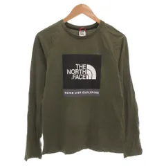 ザノースフェイス THE NORTH FACE ロンT Tシャツ XL 長袖 ロゴ プリント クルーネック カーキ /AE ■GY53