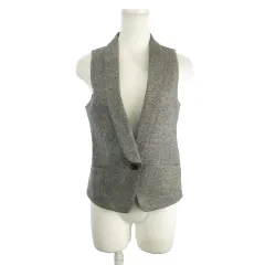 セオリー Theory ベスト 0 グレー ショールカラー 袖なし シングルブレスト /AH21 ■GY63