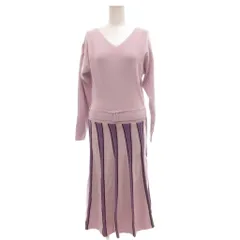 ノエラ Noela タグ付き ワンピース F 長袖 マキシ ロング ニット 紫 パープル /AE ■ECA001