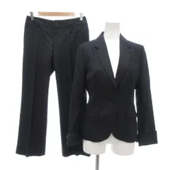 アンタイトル UNTITLED セットアップ スーツ テーラードジャケット スラックス 2 黒 ブラック ストライプ柄 フォーマル 長袖 シルク混 /NU ■GY60