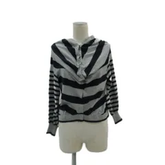 アツロウタヤマ ATSURO TAYAMA カーディガン ミドル丈 36 グレー ボーダー柄 ドルマンスリーブ /SM51 ■GY63