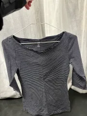 H&M ストライプ 7分 Tシャツ