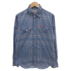 ヒステリックグラマー HYSTERIC GLAMOUR ウエスタンシャツ L 青 ブルー 長袖 バンダナ柄 総柄 /FF ■GY62