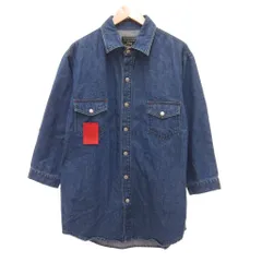 The Senio デニムシャツ ジャケット 七分袖 オーバーサイズ S インディゴブルー /JS ■GY59